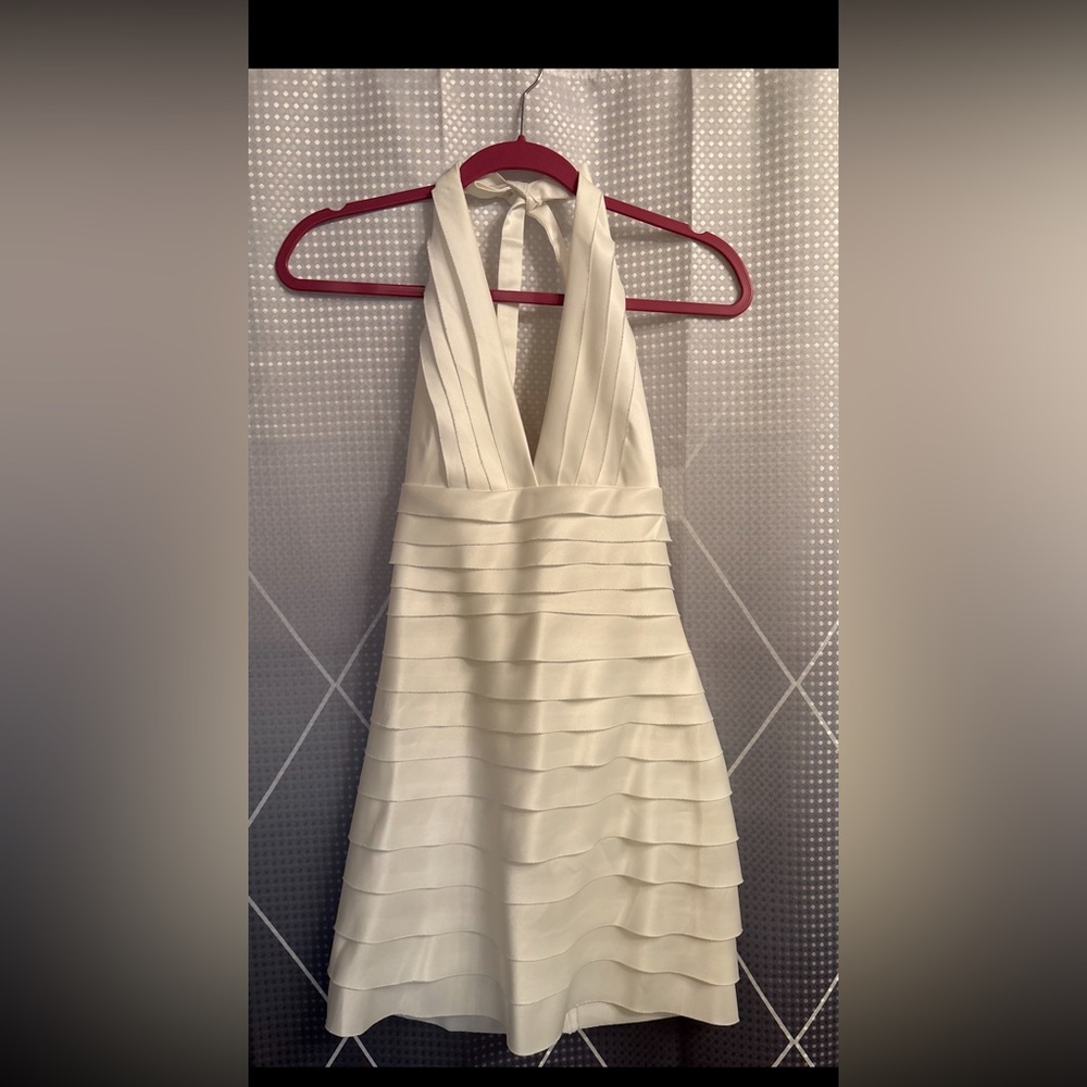 Elegant Cream Halter Dress